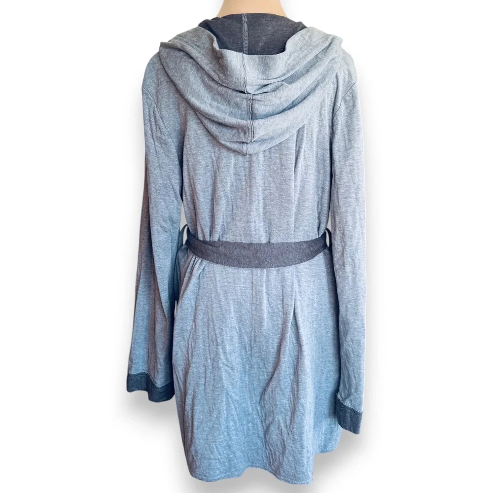XHILARATION Gray Hooded Robe Sleepwear Belted Size S/M